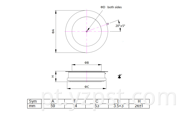 High current thyristor applications manufactures YZPST-N330CH26